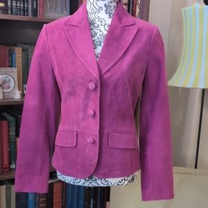 Vintage Suede Fuchsia Blazer S